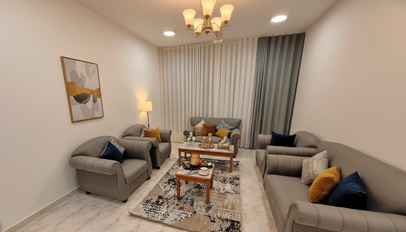 الحمام في شقة شقة 3 غرف نوم فاخرة المفروشة