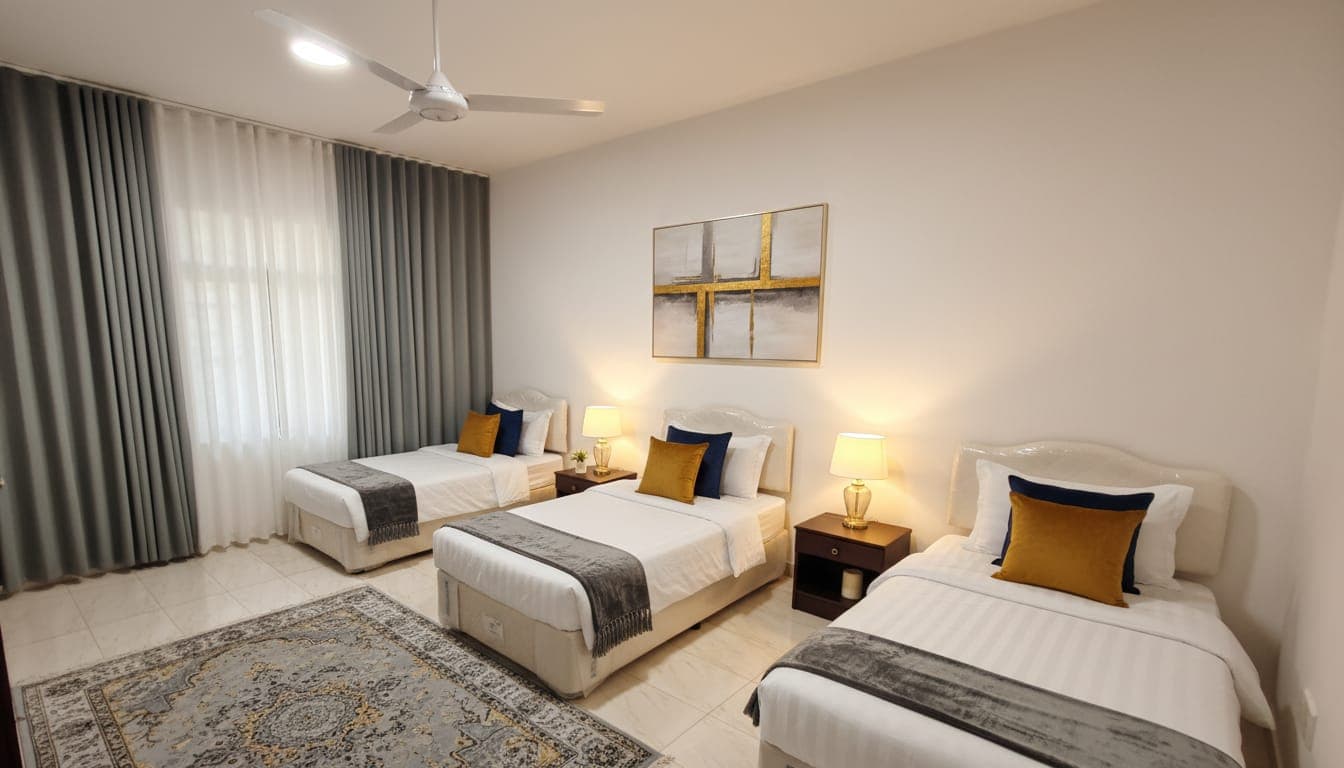 إطلالة الشرفة من شقة 3 غرف نوم فاخرة، فرع الحصيلة - نسائم صلاله للأجنحة والشقق الفاخرة