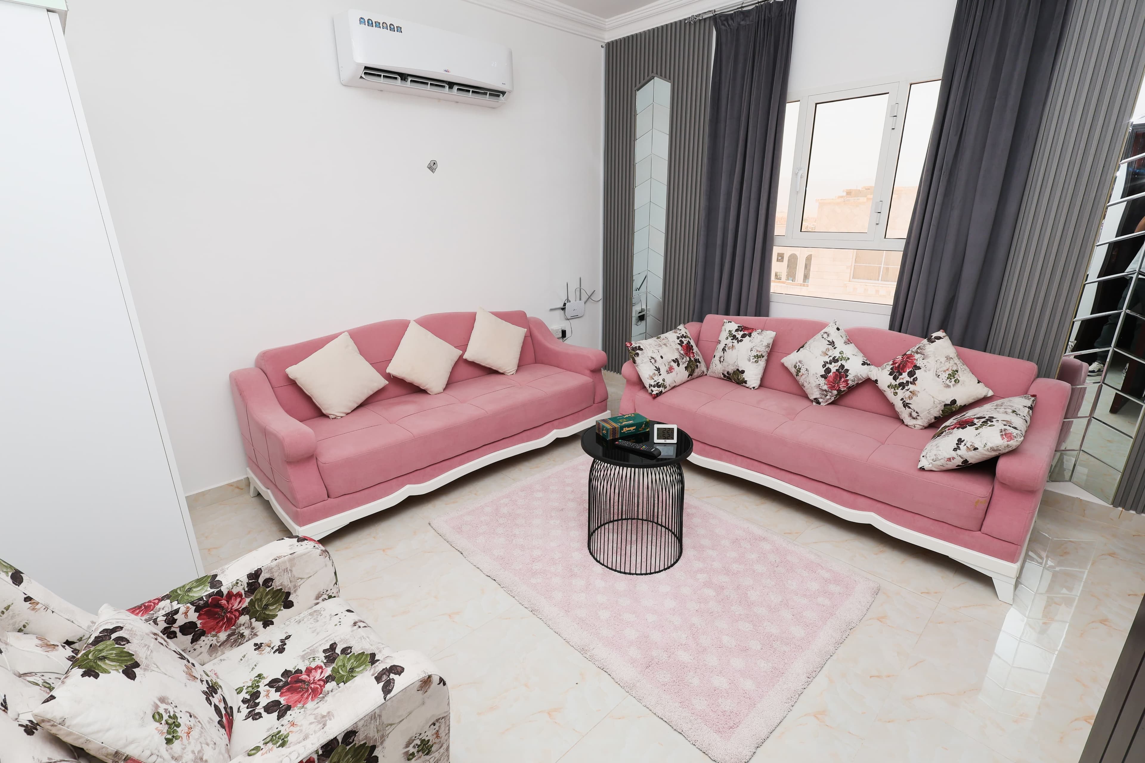Spacious living room in Studio, a premium Salalah apartment